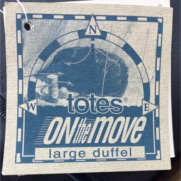 Totes On The Move Foldable Black Waterproof Shoulder Strap Duffel Bag Sz L - New - Picture 14 of 15